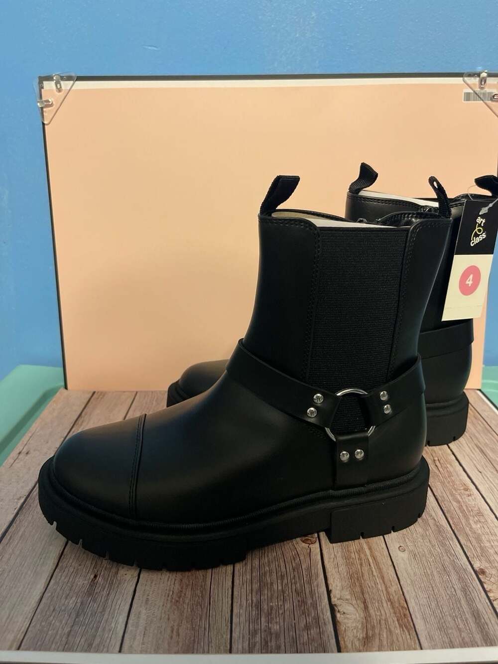 Art Class Kids Crosby Harness Moto Boots - Black - Picture 5 of 10